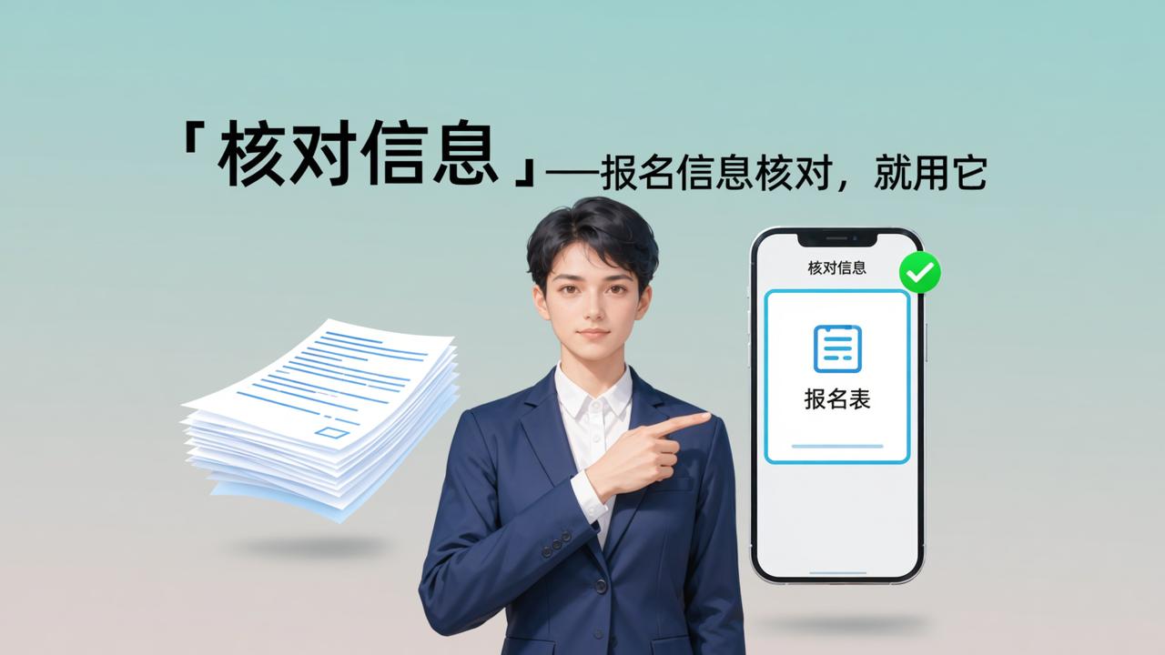 报名信息核对用什么工具？「核对信息」导入报名表，考生扫码核对