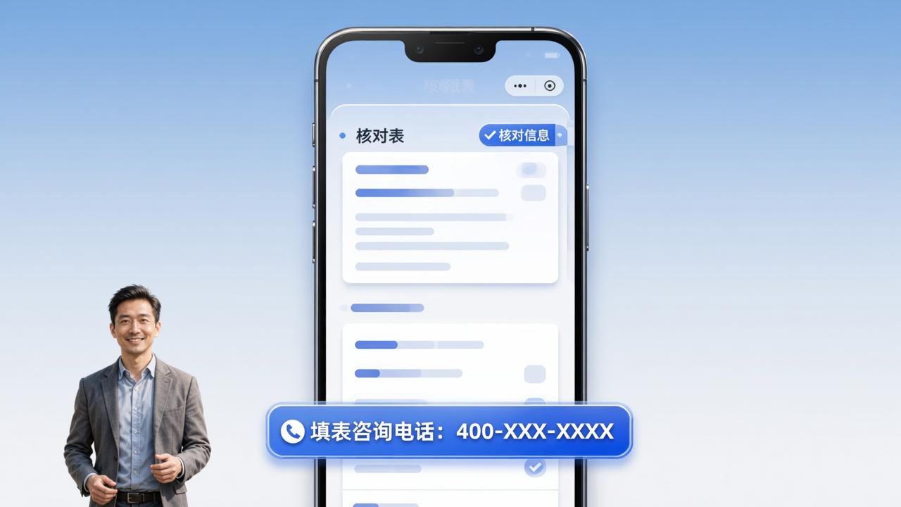 核对表填表咨询电话怎么添加？「核对信息」设置咨询电话，填报人遇到问题随时联系