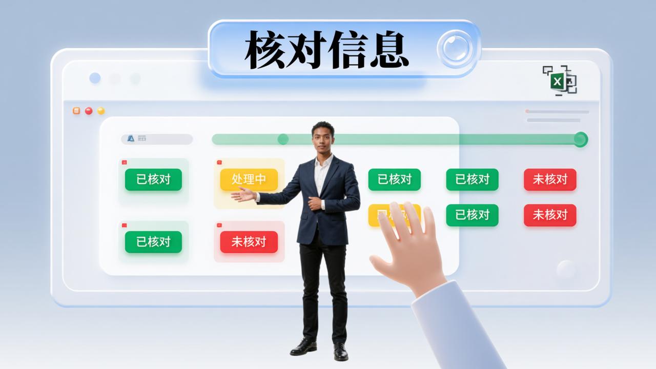 核对进度怎么跟踪？「核对信息」查看核对进度，谁还没核一目了然