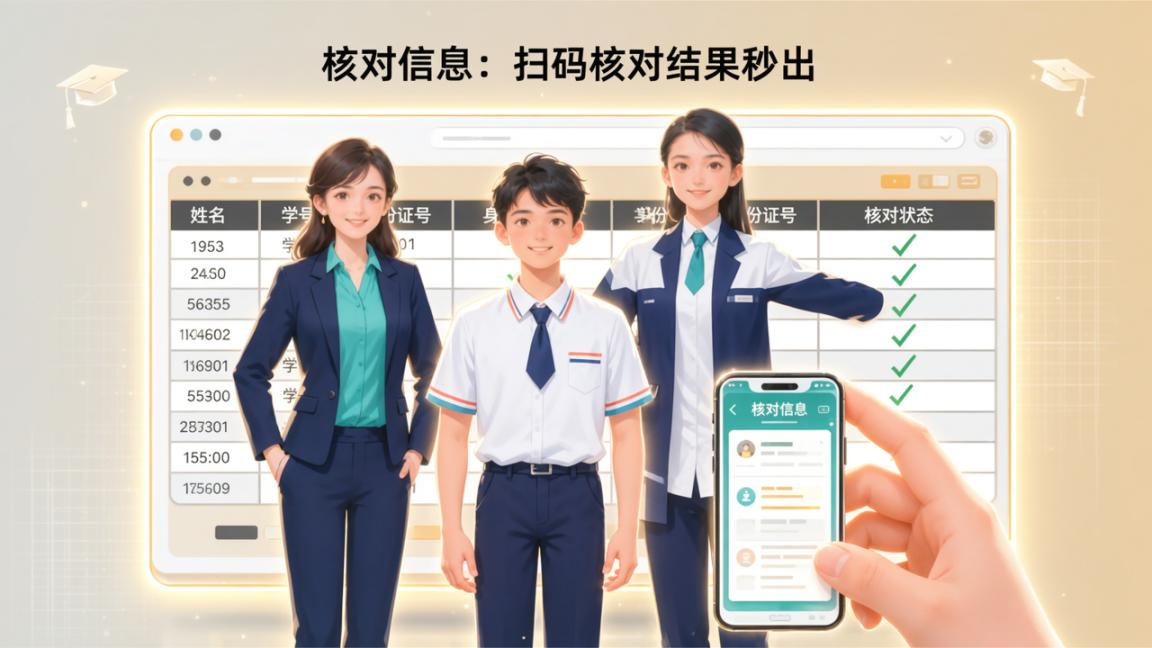 学籍信息核对：核对信息，扫码核对结果秒出