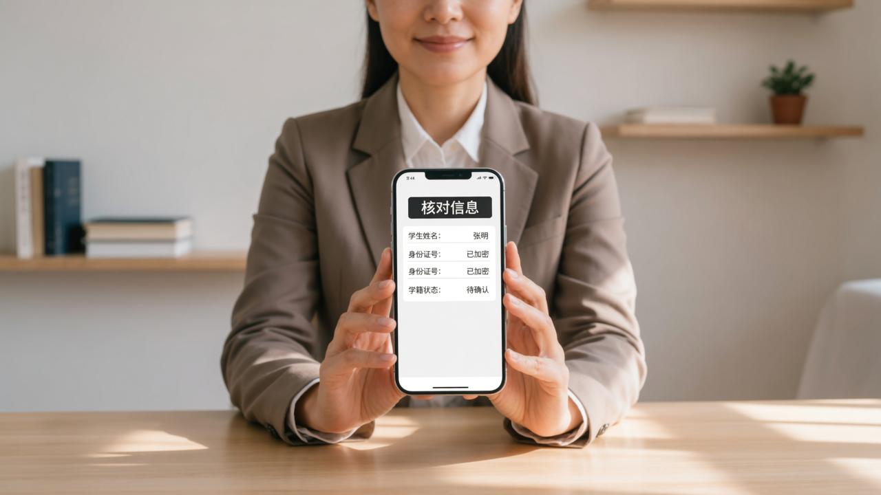 新生信息核对：核对信息，家长扫码核对学籍信息