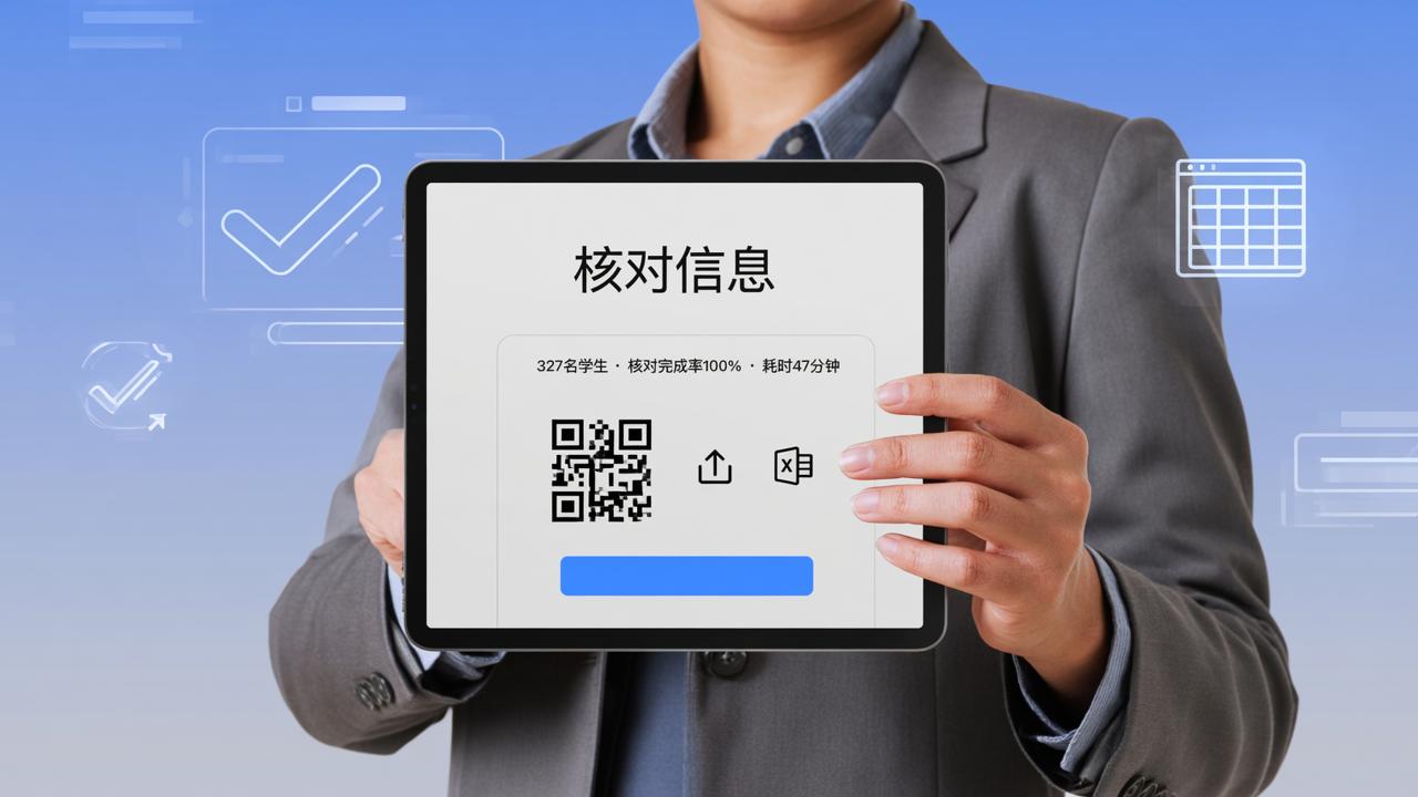 学籍信息核对流程太繁琐？核对信息扫码提交，一键导出Excel省一半时间