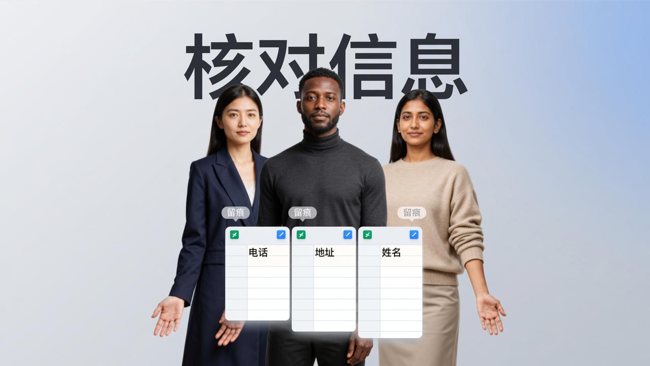 2000人的会员名册三年没更新，电话地址错了一大半：核对信息，扫码认领各自资料，改哪栏都有留痕